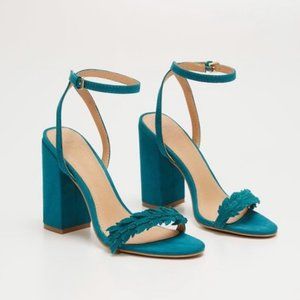 Loft Ann Taylor Size 7.5 Blue Teal Block Heel